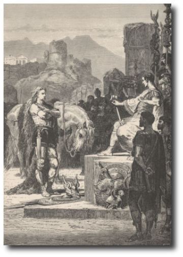 Hrdinný VERCINGETORIX se vzává Caesarovi